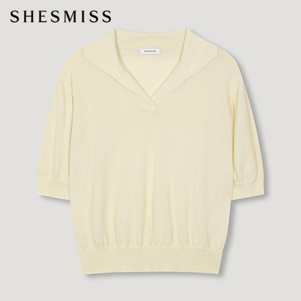 

She S miSS Open Collar Knit Top SSkpon21080 Cr creamy/55