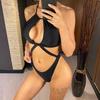 Sexy Cut Out Halter Monokini One Piece Swimsuit Women Swimwear Female High Leg Cut Padded Bather Bathing Suit Swim Lady