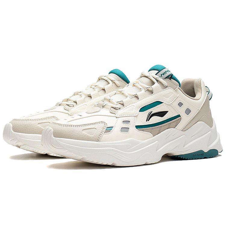 Li-Ning Reflective Cushioning Rebound Low-Top Sports Casual Shoes Men Sneakers Off-White AGCS417-7