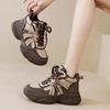 Autumn and winter new leather platform sports casual women's shoes lightweight non-slip cotton shoes velvet dad shoes women
