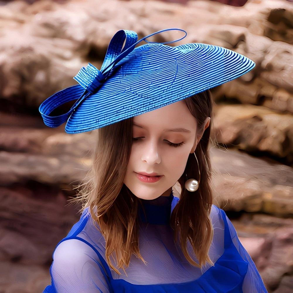 Headband Style Wide Brim Fascinator Elegant Sunscreen Hat Fashion Mesh Fascinator Women’s