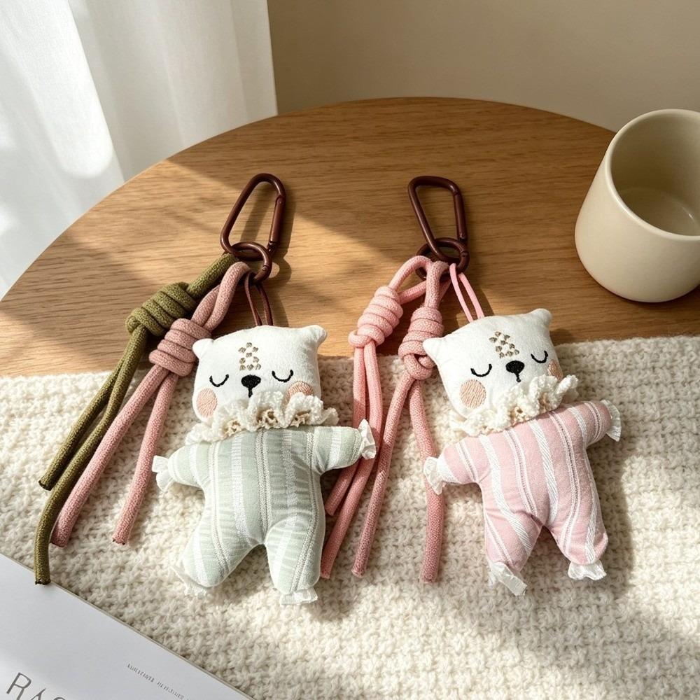 Soft Texture Cloth Animal Keychain Cotton Backpack Charm Vintage Plush Pendant Student