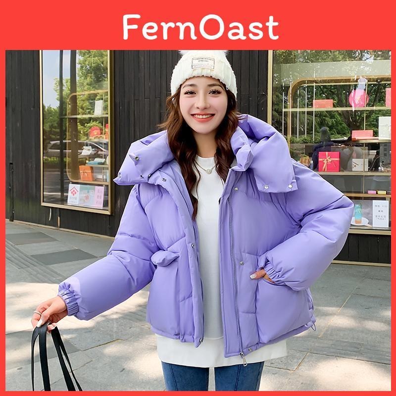 Color Womens Winter Autumn Solid Hooded Rhombic Lattice Loose Casual Medium Short Parka Coat Jackets Outwear