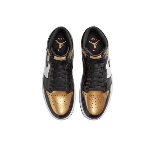 Nike Air 1 High Golf “Gold Toe” Retro Men's Black White Gold