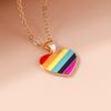 Cute Enamel Rainbow Flag Pendant Necklace for Women Girls Necklaces Chain Party Holiday Jewelry Gifts