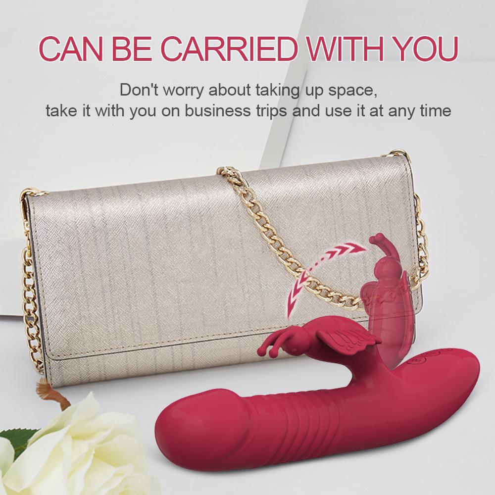 Wbijanie wibrator różdżka dla kobiet potężny z motylem stymulator łechtaczki teleskopowe wibratory w formie sztucznego członka dorosłych seks erotyczny zabawki