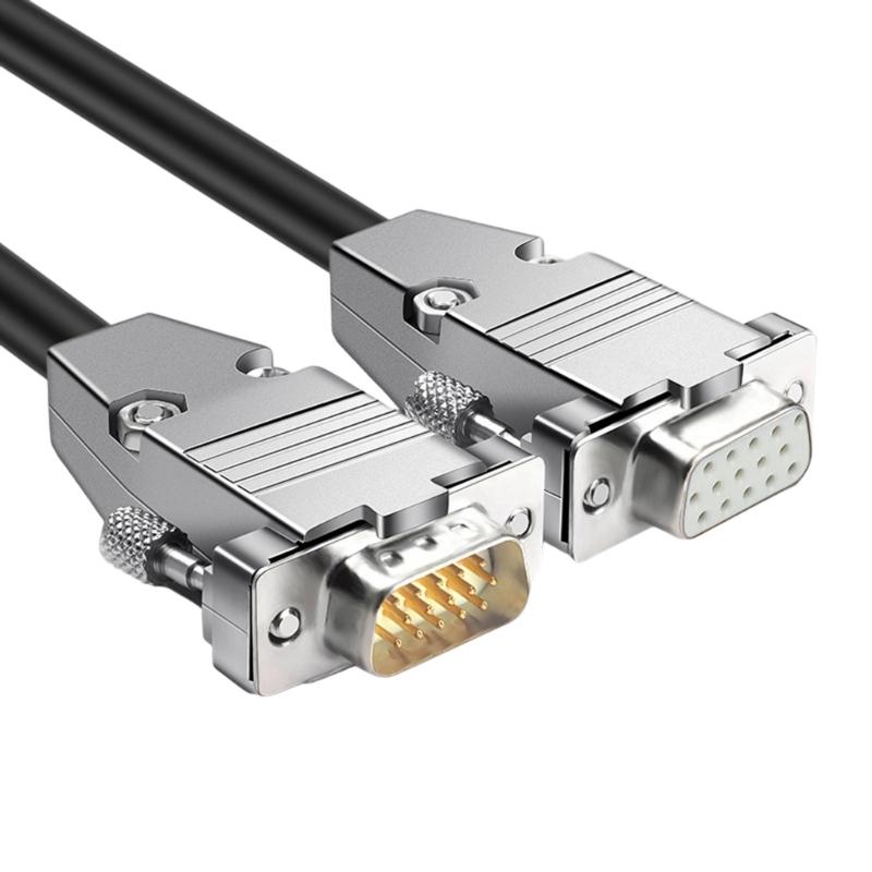 High Resolution SVGA Monitor Cable HDB15 Male/Female 150cm Double Shielded For Projectors And PC Connection