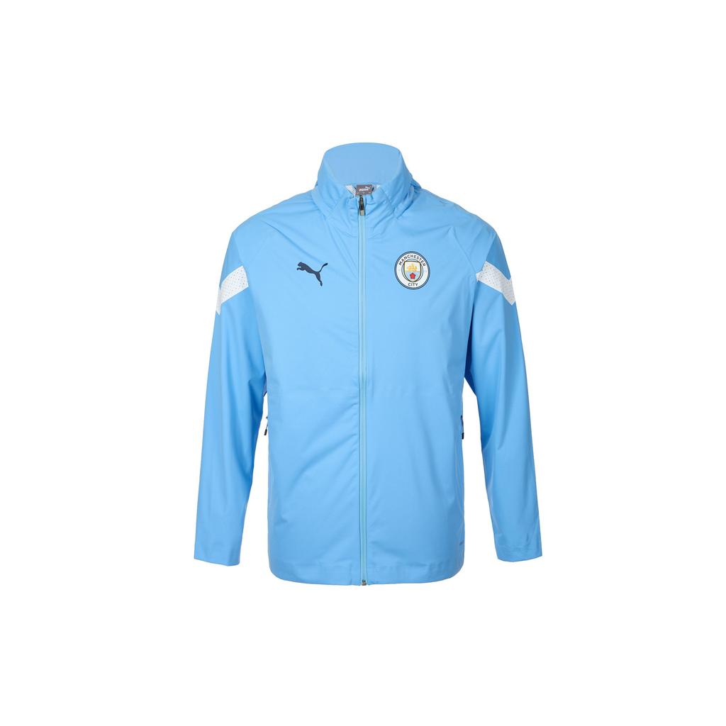 Puma Manchester City Colorblock Stehkragen Freizeit Langarmjacke Herrenjacke Himmelblau 771313-12
