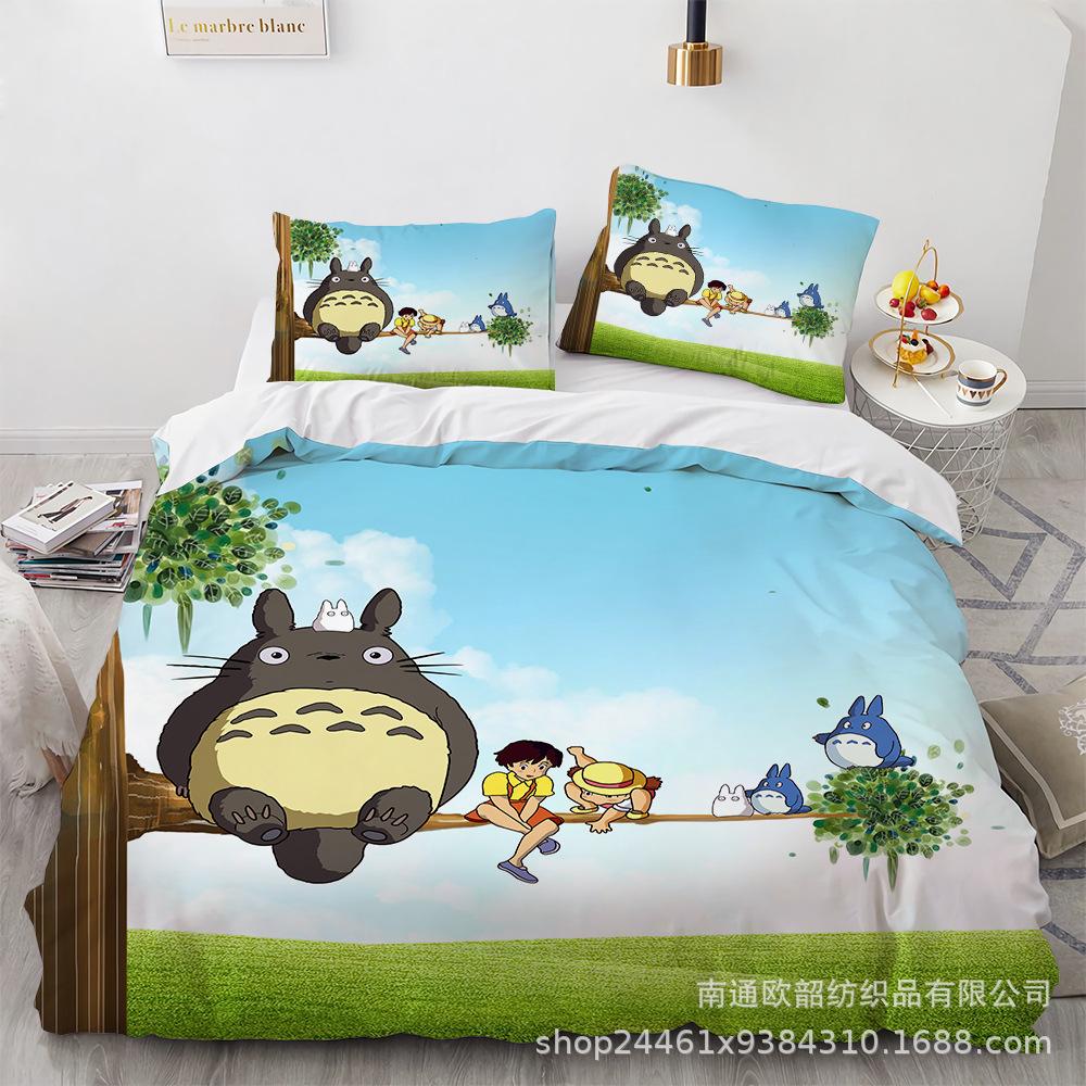 3D Digital Printing Cartoon Animation Chinchilla Bedding Three-Piece Set, Quilt Cover Pillowcase Four-Piece Set