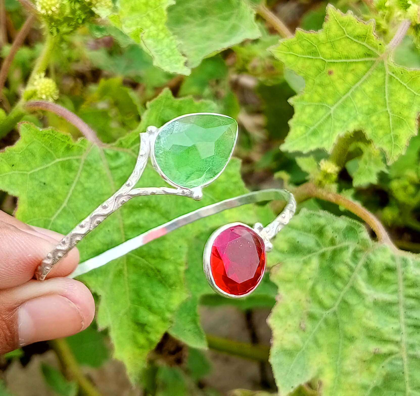 

Белый граненый стеклянный драгоценный камень, стерлинговое серебро 925 пробы, античный регулируемый браслет-манжета/браслет TACB-B208