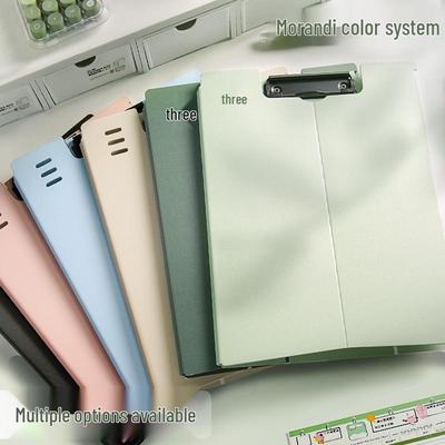 A4 Morandi Color Thick Folder: Student Exam Pad & Office Document Holder
