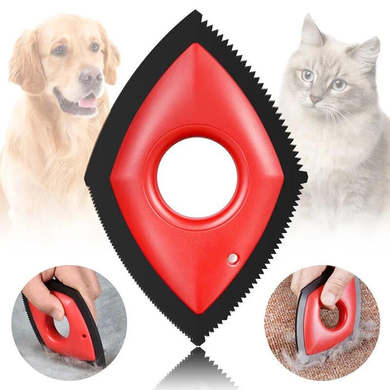 4 In1 Pet Hair Remover Brush Dog Cat Hair Remover Silicone Teeth Bristle Carpet Sofa Cloth Car Seat Cleaning Reusable Pet Comb