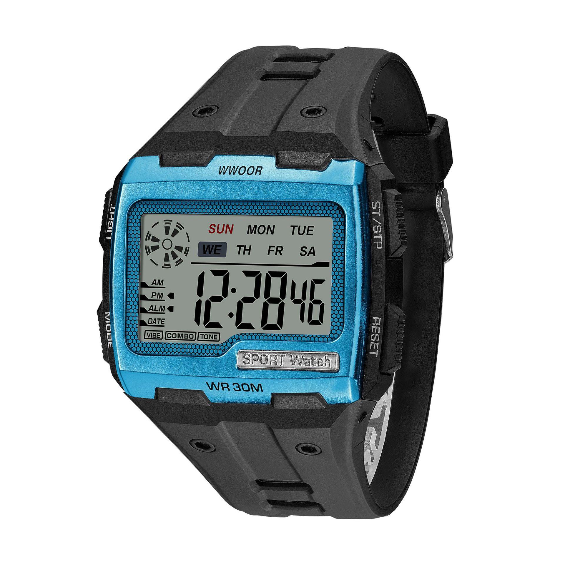 

WWOOR Силиконовые квадратные LDE Часы с большим экраном Светящиеся водонепроницаемые часы в стиле Харадзюку