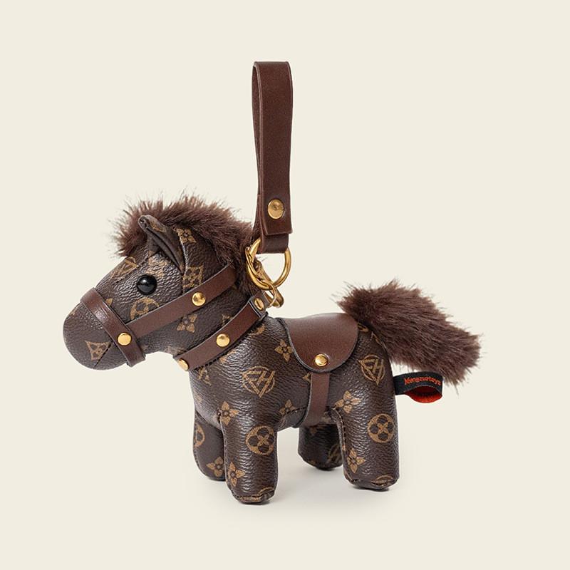 Leather Pony Keychain Cute Plush Animal Bag Charm For Kids And Teens