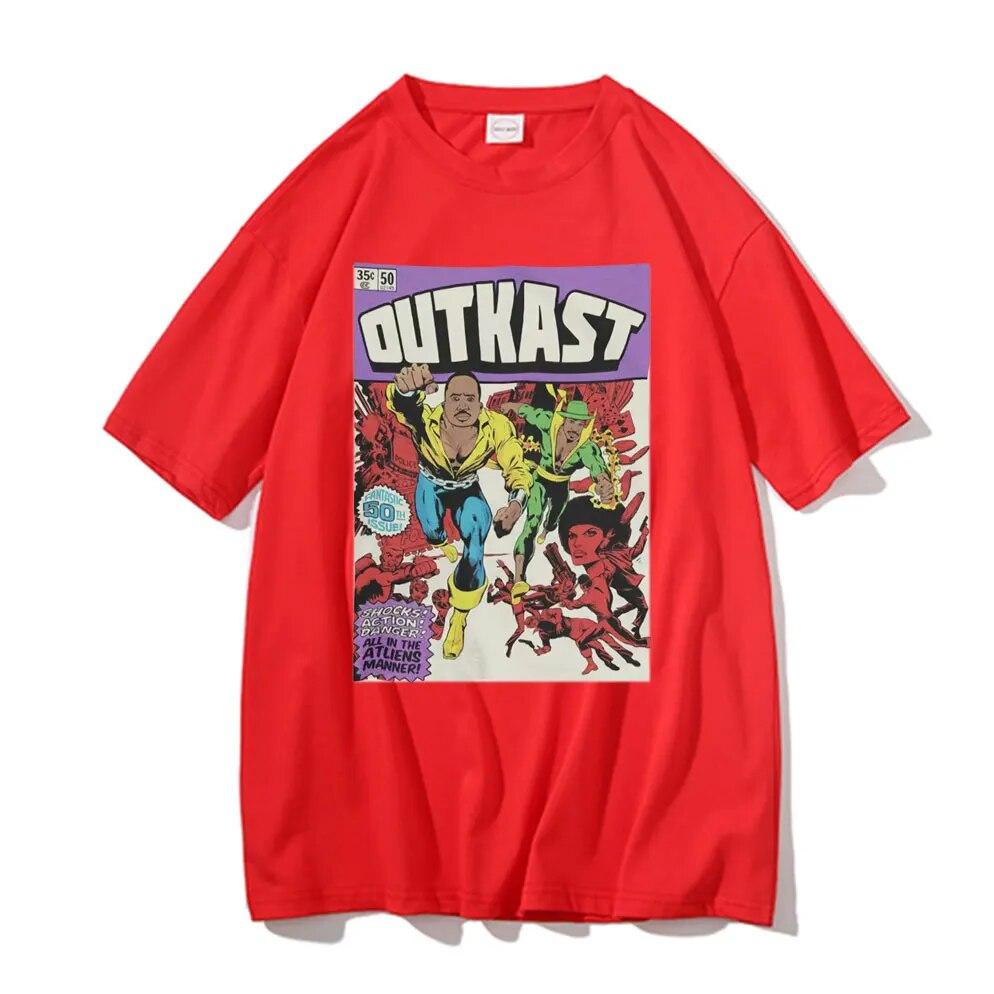 Tričko inspirované komiksem Outkast s rapovým grafickým potiskem Unisex Dámské Vintage tričko Unisex Bavlna Oversized Tričko Unisex Hip-Hop trička