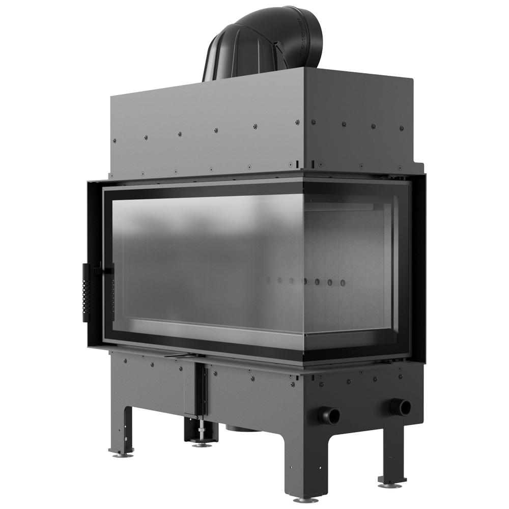 Air Fireplace FLOKI L Right with Black Termotec and Closing Mechanism
