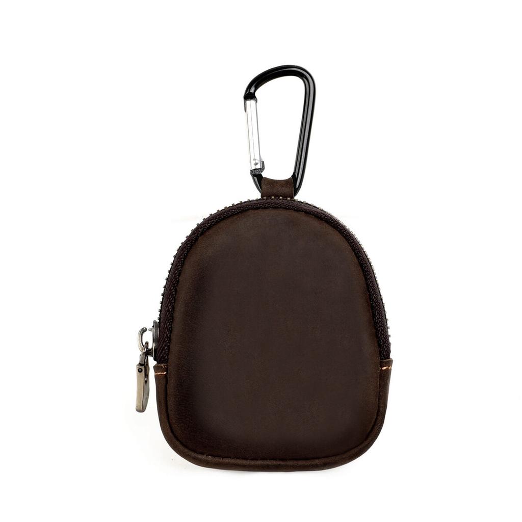Retro Coin Bag Crazy Horse Leather Small Coins Keys Holder Zipper Pouches Bluetooth Earphone Storage Bags