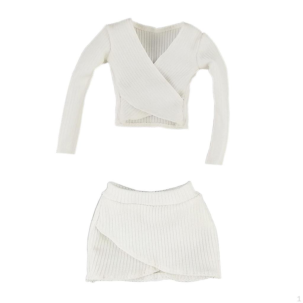 1:6 Female Crop Tops Action Figure Clothes Fashion Handmade Cosplay Long Sleeve Top for 12''