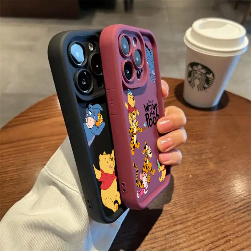 Winnie Piglet Tigger Cartoon Phone Case For iPhone 17E 11 12 13 14 15 16 17 Pro Max Fundas 17 Air Plus 16e 13 Mini Silicon Cover