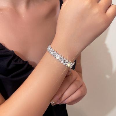Bransoletka Premium Sense Of Super Flash Full Diamond Bransoletka Niche Design Temperament Rhinestone Bransoletka damska wysokiej jakości