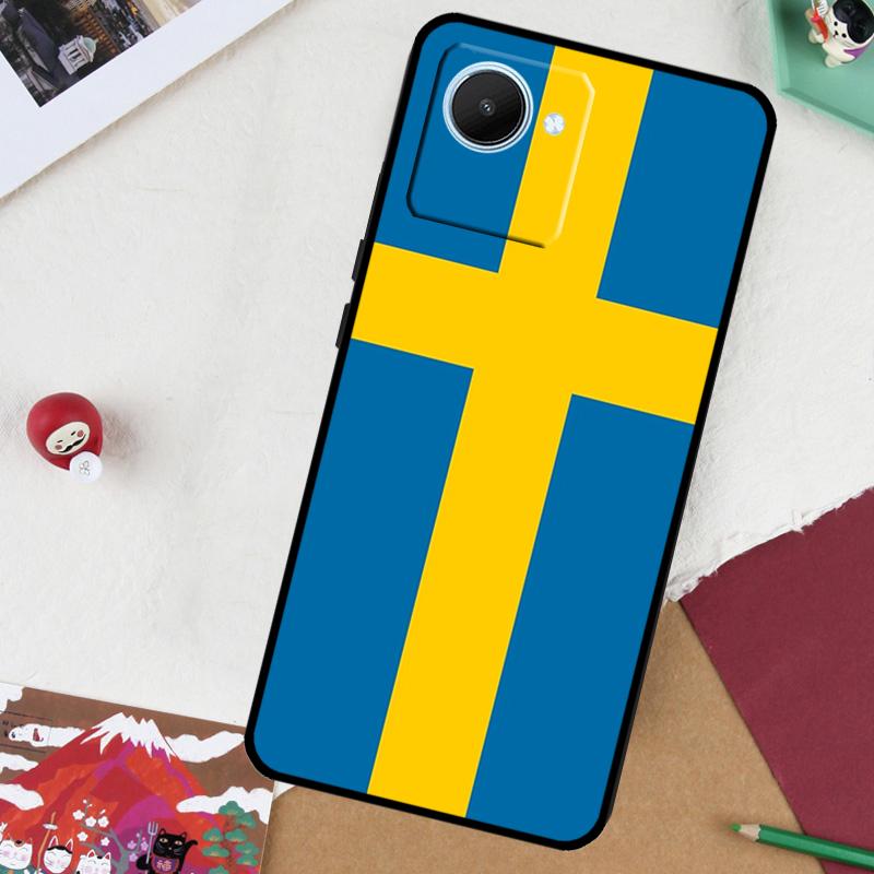 

Чехол для Realme GT 6T 6 5 GT 7 Pro C61 C55 C53 C51 C21Y C25S C67 C75 10 11 12 13 14 Pro Plus с флагом Швеции Realme 12 Pro Plus
