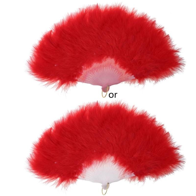 Folding Feather Fan Handheld Fairy Fan New Year Birthday Gift Supplies