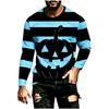 Men's Halloween Striped Long Sleeve Shirt Casual Loose Fit for Party and Everyday Wear
