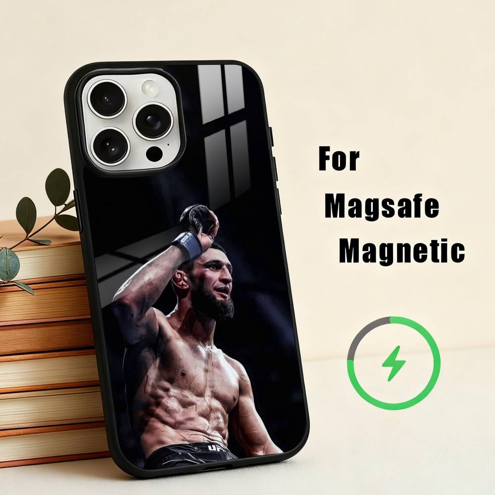 K-Khamzat C-Chimaev-v Phone Case For iPhone17,16,15,14,13,12,11 Plus,For Magnetic Wireless Charge Cover