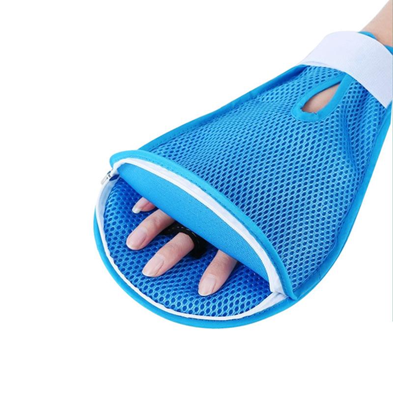 Atmungsaktive Selbstverletzungsschutz-Handfixierhandschuhe Verstellbare Sicherheitskontrollfäustlinge für ältere, behinderte Patienten