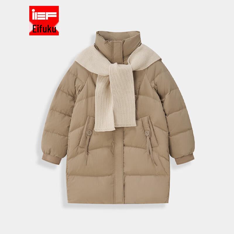 

IEF Korean Style Casual Mid-length White Duck Down Jacket S