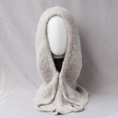 Unisex 100%Wool Knitted Balaclava Winter Ear Face Neck Protect One-Piece Scarf Hat Soft Warm Hooded Beanies Twist False Collar