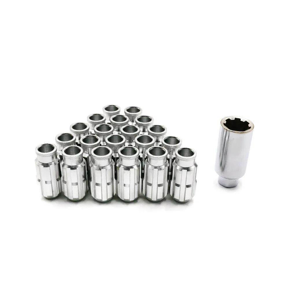 20 Pcs Wheel Lug Nuts Screw Racing Aluminium Alloy Theft Prevention Wheel Bolts Wheel Studs M12x1.5/1.25 50MM for Most Cars