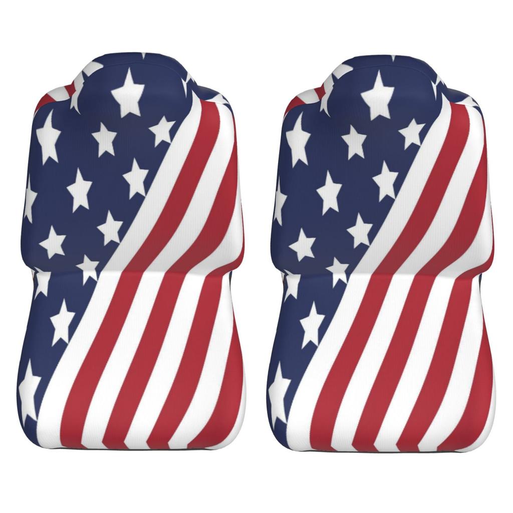 American Flag Print 2pcs Car Seat Covers Suitable for Women and Men Universal Car Front Seat Protector Suitable for Cars SUV