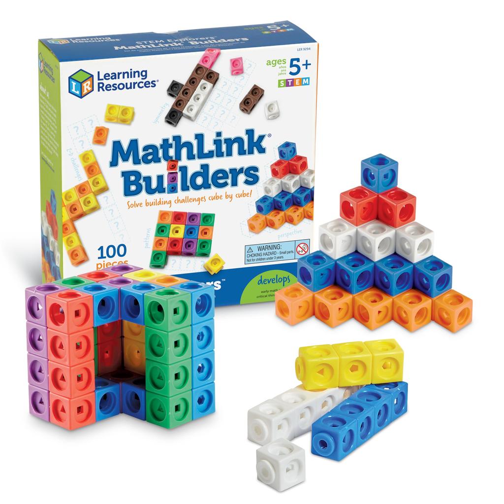 MathLink Series Math Puzzle Cube Blocks, 100 Pieces, LER9294, Authentic