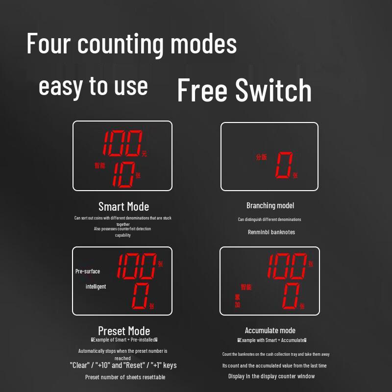 Deli Dual Screen Portable Money Counter with Counterfeit Detection CN plug (adapter included)