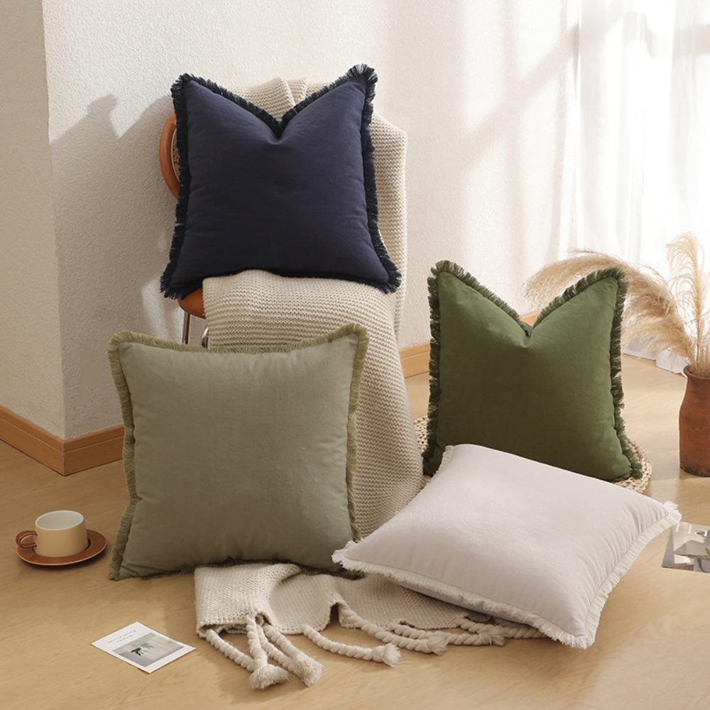 Solid Color Bohemia Cushion Cover Cotton Pillowcase Modern Throw Pillow Cover Hotel