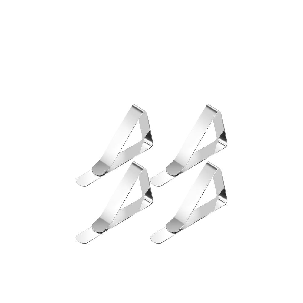 4-12pc Stainless Steel Tablecloth Clamps Table Cloth Clips Holder for Party Wedding Promenade Picnic Table Cover Clamps Decor
