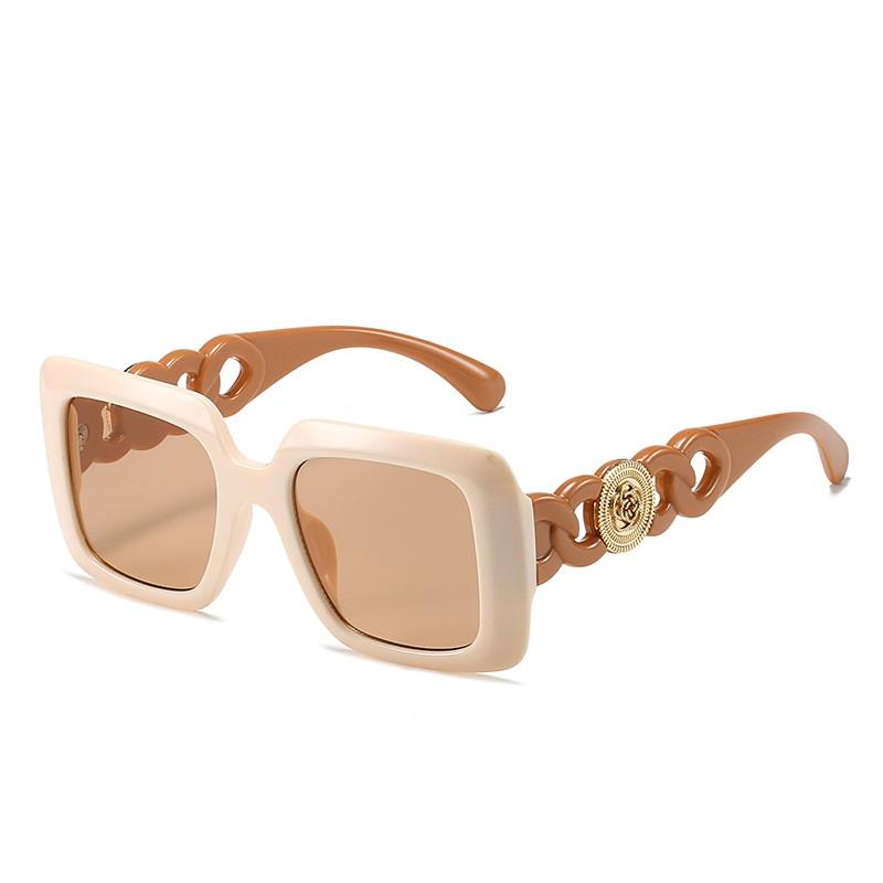 

Square Sunglasses Women Men Retro Leopard Print Double Color Frame UV400 Protection Fashion Sun Glasses as picture