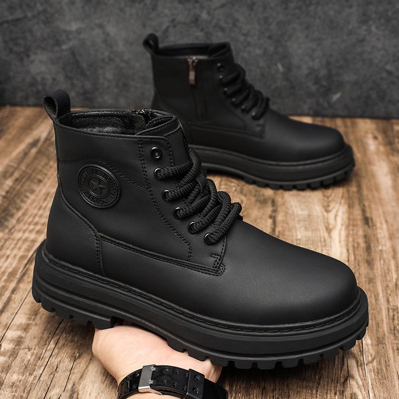 New Arrival Mens Motorcycle Boots Leisure Walk Man Ankle Boots Outdoor Desert Boots Botas Comfortable Leather Men High Top Shoes