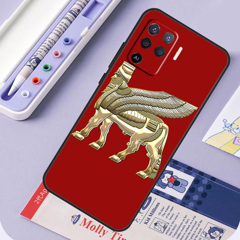 Assyrian Lamassu Winged Bull For Oppo A40 A60 A80 A94 A74 A54 A15 A18 A38 A58 A78 A98 A16 A76 A96 A57 A17 A77 A5 Pro Case