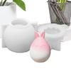 Easter DIY Silicone Mold Cute 3D Silicone Bunny Ear Mould Egg Shape Soap Mold Easter Rabbit Ear Eggshell Decoration Molds