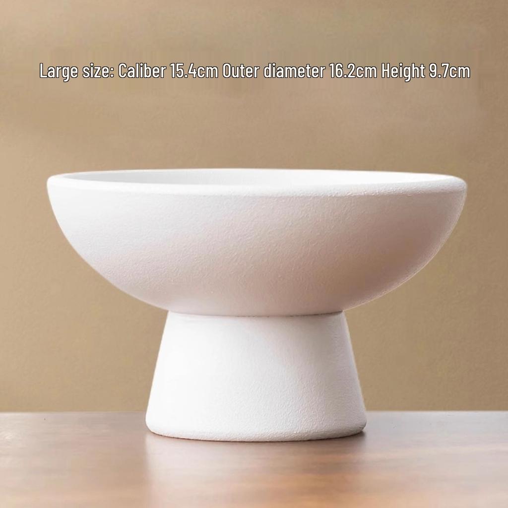 Modern Ceramic Tea Snack Plate with Fern Hydroponic Plant Holder