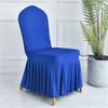 Pure Color Pleated Skirted Chair Cover Full Wrap Removable Seat Cover Dustproof Washable Elastic Chair Cover