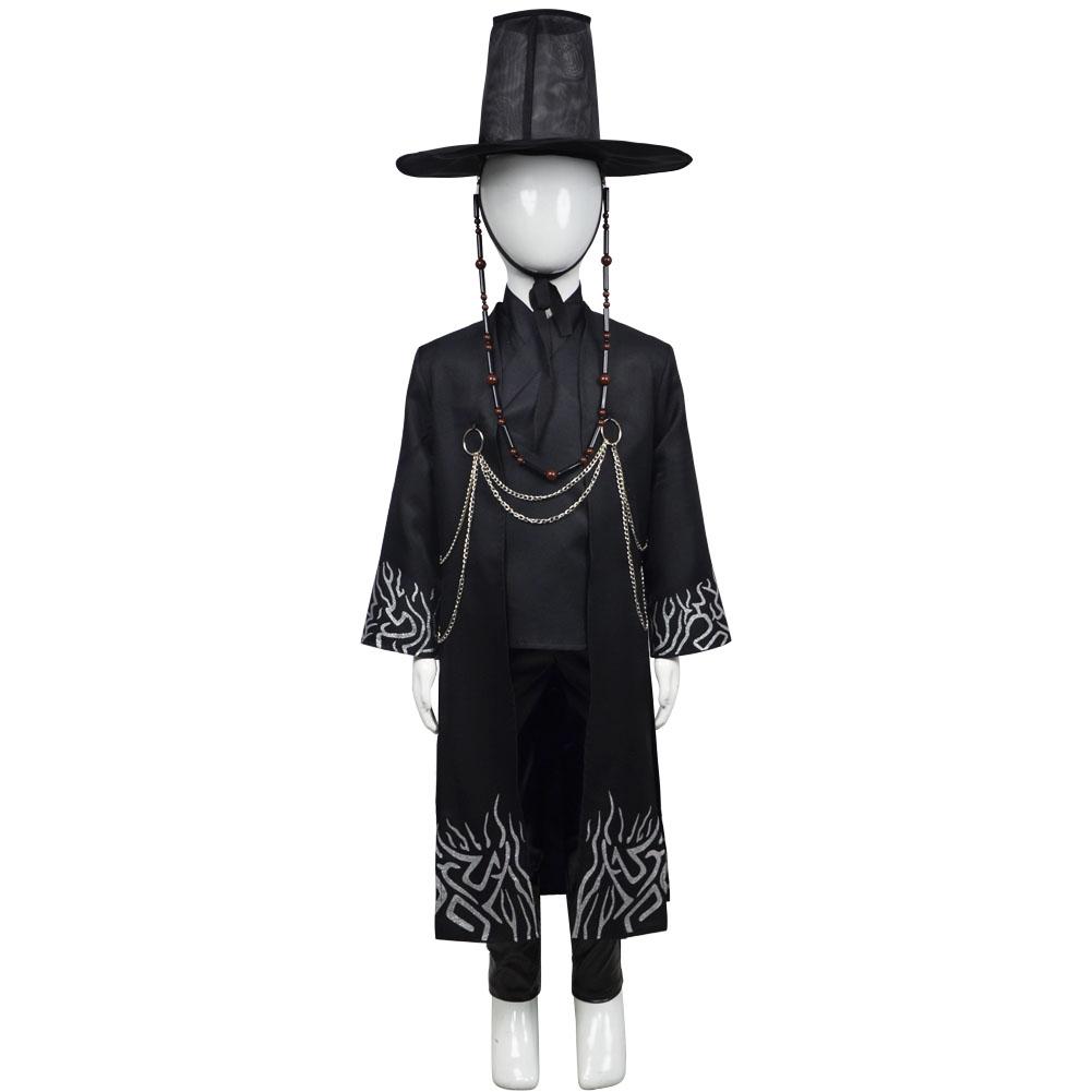 Dětský Kpop Lovci démonů Jinu Cosplay Kostým na hraní rolí Saja Chlapecký kabát Klobouk pro děti Fantasy Převlek Oblečení Halloween