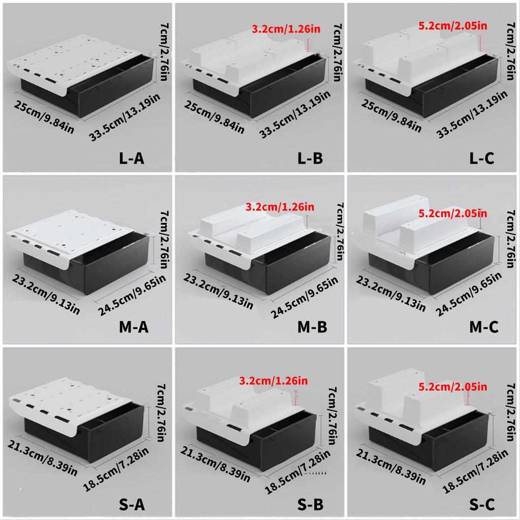 Easy Install Under Table Storage Drawer Expandable Capacity Office Supplies Organizer Plastic Space Optimization Tool