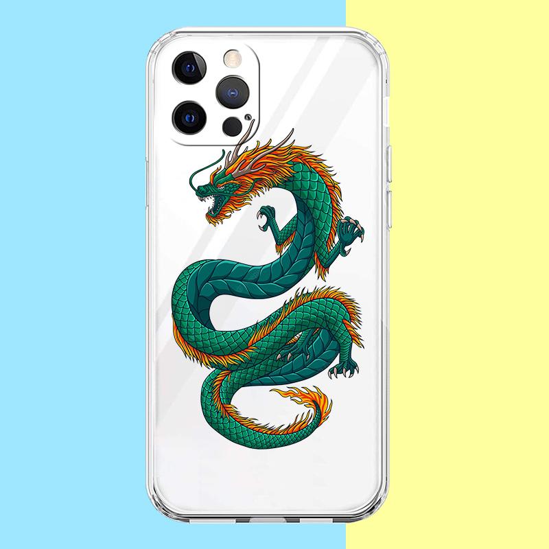 

Чехол с китайским драконом для iPhone 16 15 14 13 12 Pro Max Прозрачный Мягкий для iPhone 11 Pro Max 7 8 Plus XS XR Оболочка Capas iPhone 14Pro Max