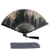 Acacia Style Kimono Shop Premium Silk Folding Fan for with Lace Fan Boxed Gift Women, Bag, (23A3 Wisteria)