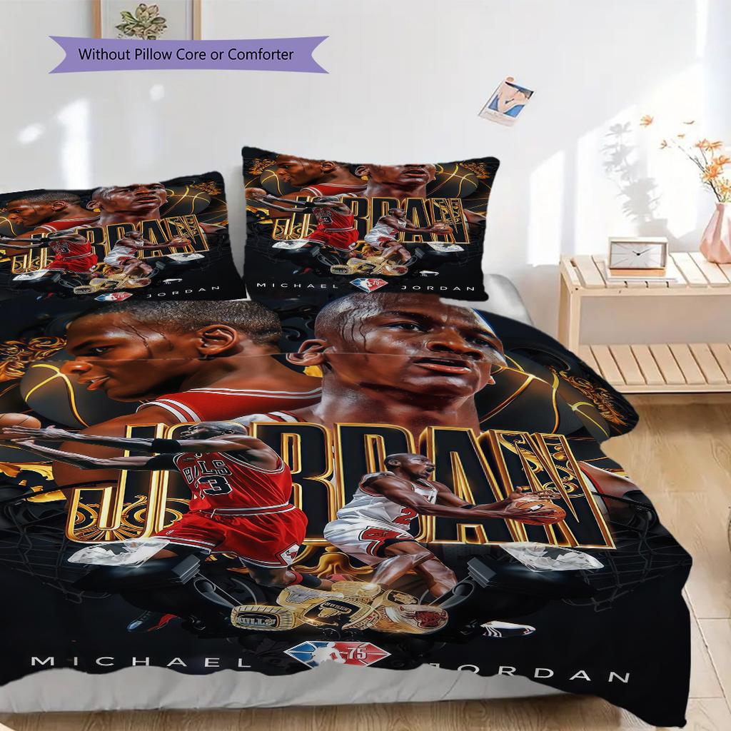 Legends Court Icons Action Three-piece Set(1 * Duvet Cover + 2 * Pillowcase, Without core)Soft and Comfortable Duvet Cover and Pillowcase Bedding Set