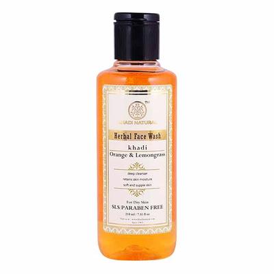 Natural Face Wash with Orange and Lemongrass (210 Ml), Herbal Face Wash Orange & Lemongrass,