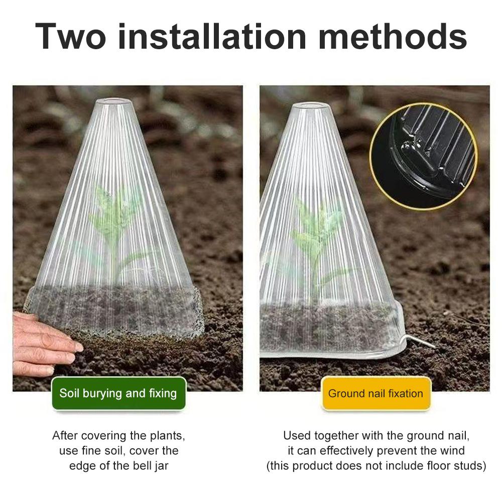 D5 20Pcs Garden Plant Cloches Cover Reusable Square Plant Growth Sunscreen Seedling Cover Greenhouse Plant Protection Cover